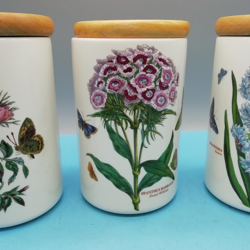 447 - Portmeirion 17cm Storage Jars (3) in the 'Botanic Garden' Pattern.