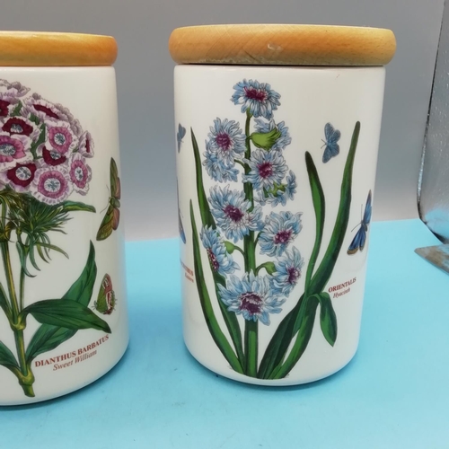 447 - Portmeirion 17cm Storage Jars (3) in the 'Botanic Garden' Pattern.