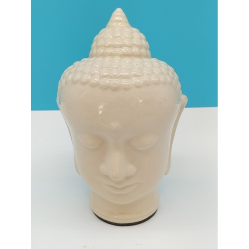 454 - Ceramic 25cm Tall Buddha's Head.