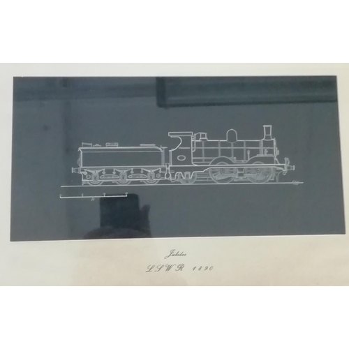 458 - 4 x Framed and Glazed Chalk on Paper Transport Themed Diagrams. Signed Phil Hare. Largest being 75cm... 