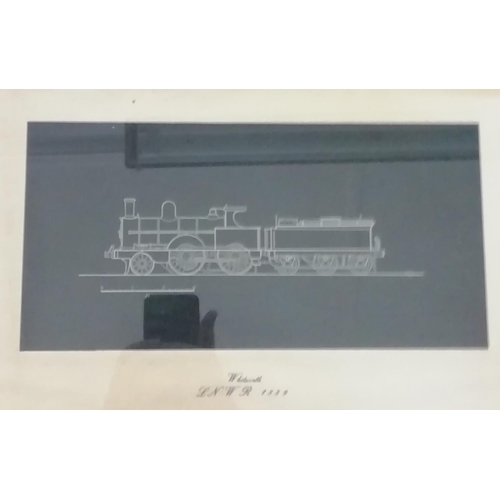 458 - 4 x Framed and Glazed Chalk on Paper Transport Themed Diagrams. Signed Phil Hare. Largest being 75cm... 