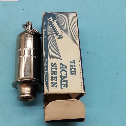 469 - Boxed Acme Siren Whistle and Boxed Acme Three Tone Whistle.