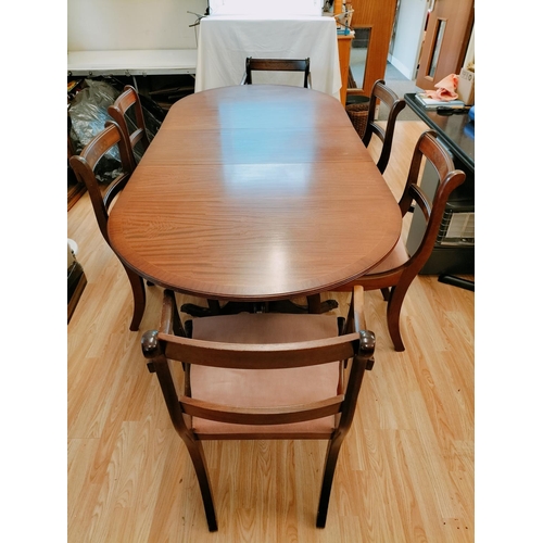 476 - Large Wooden Dining Table and 6 Chairs (2 being Carvers). Open measures 74cm High, 84cm x 98cm. Coll... 