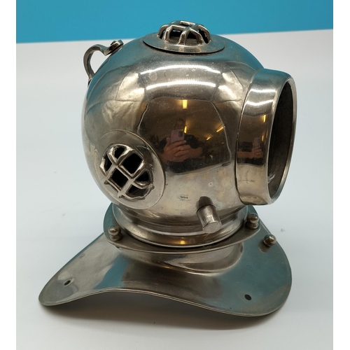 504 - Small 20cm Chrome Divers Helmet. Requires Glass.