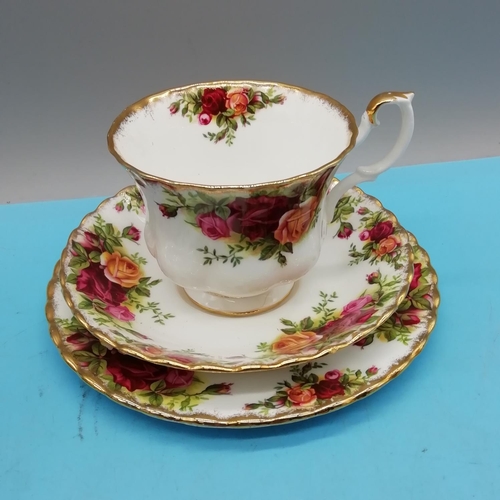 532 - Royal Albert Trios (6) in the 'Old Country Roses' Pattern. First Quality. Early Backstamp 1962-1973.