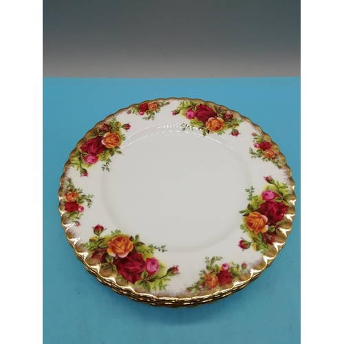 533 - Royal Albert 20.5cm Side Plates (6) in the 'Old Country Roses' Pattern. First Quality. Early Backsta... 