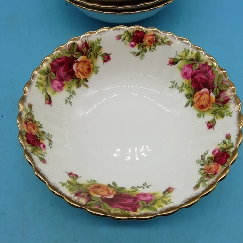 534 - Royal Albert Dessert/Breakfast Bowls (6) in the 'Old Country Roses' Pattern. Early Backstamp 1962-19... 