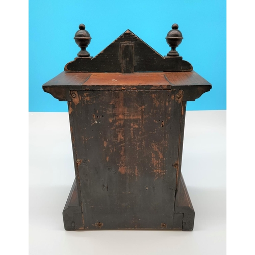 55 - Oak Cased Mantle Clock W/O. 37cm high, 25cm x 16cm.