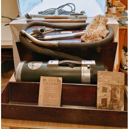 56 - c1930's Electrolux Ltd, Model Z25 Cylinder Vacuum in Original Wooden Box with All Accessories and In... 