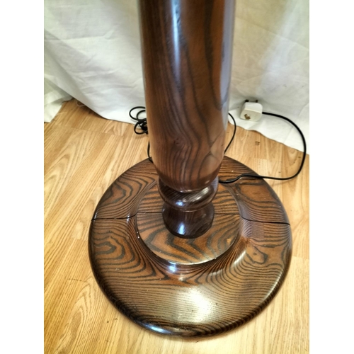 608 - Oak Standard Lamp. 131cm Tall. Needs Re-Wiring.