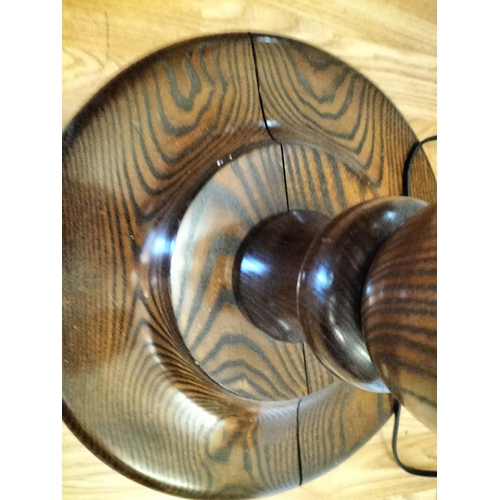 608 - Oak Standard Lamp. 131cm Tall. Needs Re-Wiring.