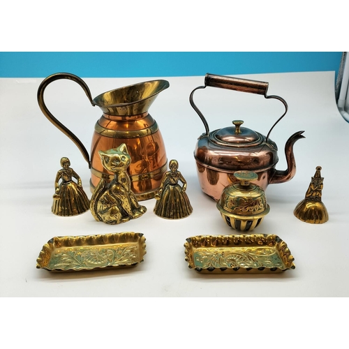 614 - Collection of Brass Ware to include Teapot, Jug, etc.