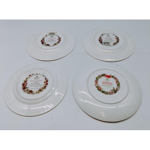 677 - Royal Albert 21cm Collectors Plates (4) to include 'Winter', 'Spring' 'Autumn' and 'Gathering Winter... 