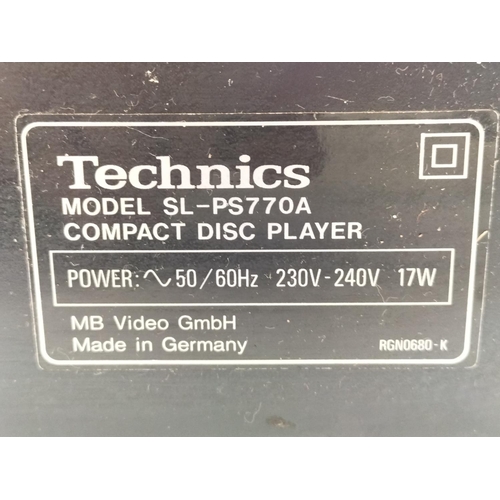 696 - Technics Compact Disc Player SL-PS770A. in Black. W/O.