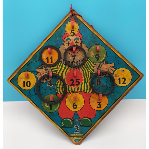 705 - Vintage Kay, London 'Ring Toss' Game. 29cm x 29cm.