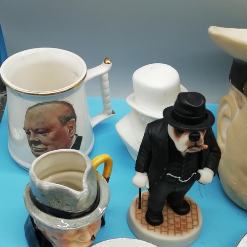 716 - Collection of 'Churchill' Memorabilia to include Character Jug, Robert Harrop Figure, etc.