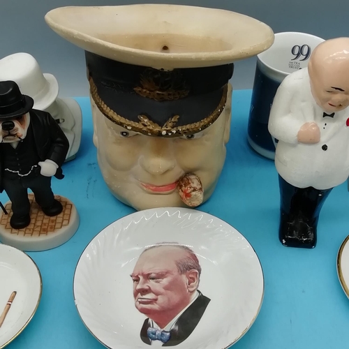 716 - Collection of 'Churchill' Memorabilia to include Character Jug, Robert Harrop Figure, etc.