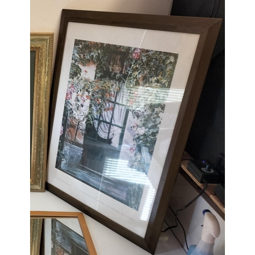 722 - Framed and Glazed Prints (2) plus Mirror. Largest being 77cm x 69cm. Collection Only.