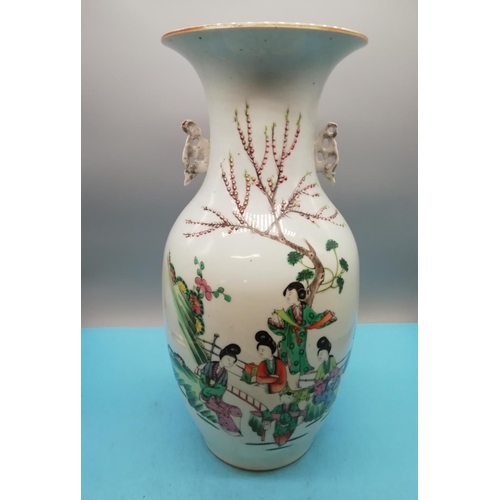 1 - c1920's Large 43cm Chinese Republic Hand Painted Famille Rose Pattern Vase depicting Children within... 