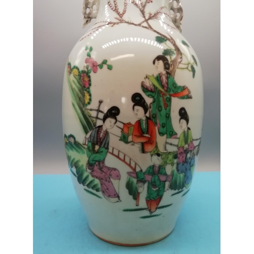 1 - c1920's Large 43cm Chinese Republic Hand Painted Famille Rose Pattern Vase depicting Children within... 