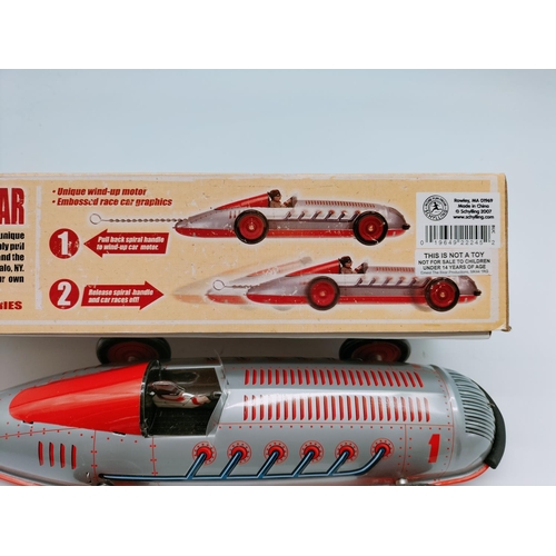 110A - Schylling Collector Series Spiral Tinplate Race Car. Boxed.