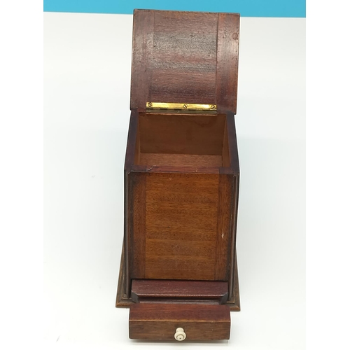 114 - Edwardian Rosewood Tobacco Box/Cigarette Dispenser. 15cm x 10cm x 12cm.