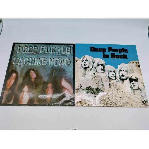 12 - Deep Purple 'Machine Head' Vinyl Album, 1st Press 9TPSA 7504) plus Deep Purple 'In Rock' Transparent... 