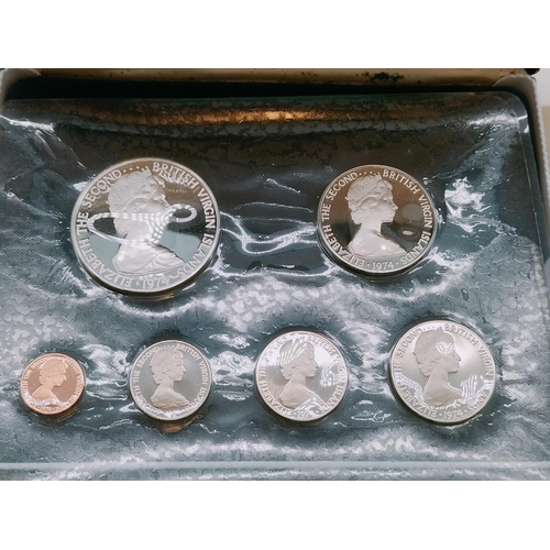 15 - 1974 British Virgin Islands Proof Set by Franklin Mint Uncirculated in Presentation Box with Certifi... 