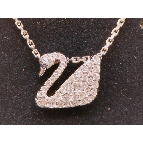 215 - Swarovski Iconic Swan Pendant Necklace.