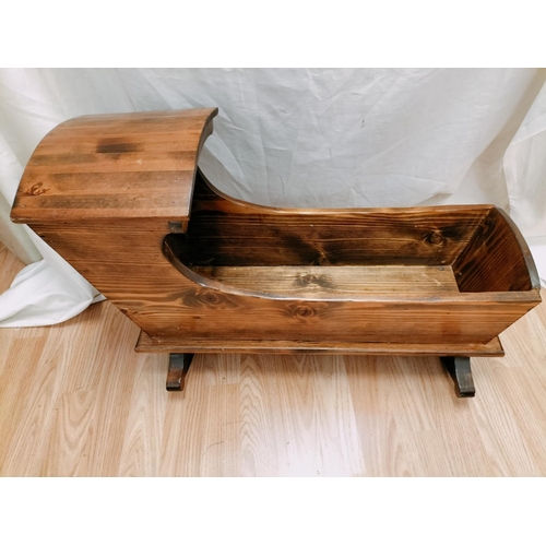 333 - Wooden Crib/Cradle/Cot. 41cm High, 61cm x 33cm. Collection Only.