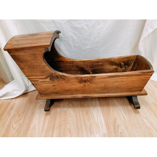 333 - Wooden Crib/Cradle/Cot. 41cm High, 61cm x 33cm. Collection Only.