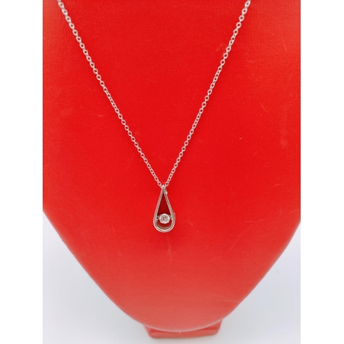 339 - Silver 925 Cubic Zirconia Pendant and Necklace.