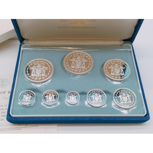 39 - 1974 Silver Proof Set of Coinage of Belize by Franklin Mint Uncirculated in Presentation Box with Ce... 