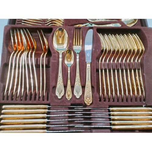 4 - SBS Bestecke Solingen 23/24 Karat Gold Plated Canteen Cutlery Set.