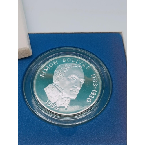 40 - 1972 Silver 925 Panama 20 Balboas Coin. Uncirculated in Presentation Box with Certificate of Authent... 