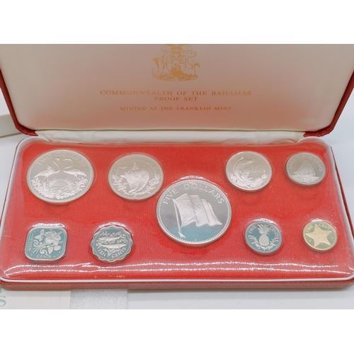 47 - 1974 Commonwealth of the Bahamas Proof Set by Franklin Mint Uncirculated in Presentation Box with Ce... 