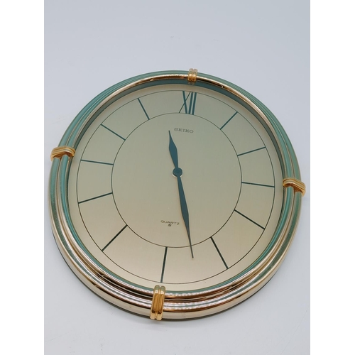 477 - Retro Seiko Wall Clock. 30cm x 25cm.