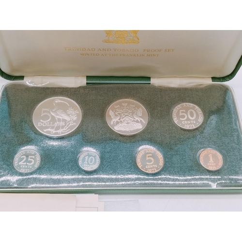 48 - 1971 Proof Set of Trinidad and Tobago by Franklin Mint Uncirculated in Presentation Box with Certifi... 