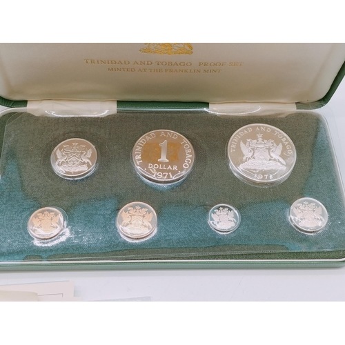 48 - 1971 Proof Set of Trinidad and Tobago by Franklin Mint Uncirculated in Presentation Box with Certifi... 