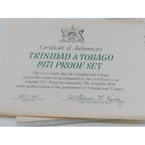 48 - 1971 Proof Set of Trinidad and Tobago by Franklin Mint Uncirculated in Presentation Box with Certifi... 