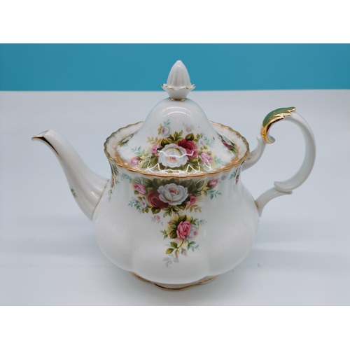 485 - Royal Albert Teapot in the 'Celebration' Pattern. 20cm High x 25cm. Seconds.