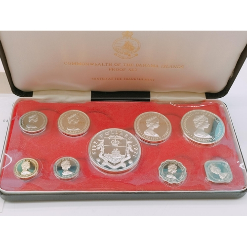 49 - 1971 Commonwealth of the Bahama Islands Proof Set by Franklin Mint Uncirculated in Presentation Box ... 