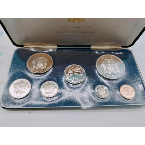 50 - 1971 Coinage of Jamaica Proof Set by Franklin Mint Uncirculated in Presentation Box with Certificate... 