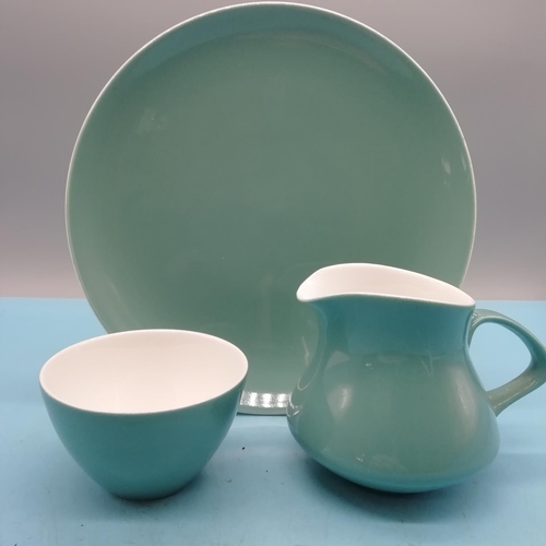 568 - Poole Pottery 21 Piece Twintone Tea Set.