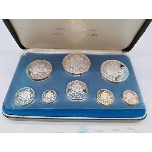 57 - 1974 Coinage of Barbados Proof Set by Franklin Mint Uncirculated in Presentation Box with Certificat... 