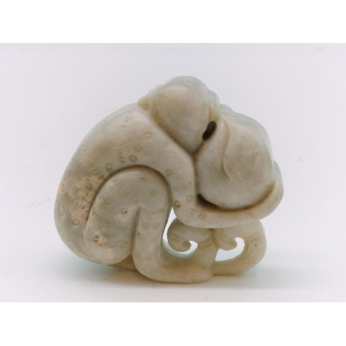 78 - Chinese Jade Carving of a Monkey. 4.5cm x 4.5cm.