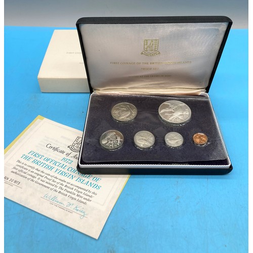 16 - 1973 British Virgin Islands Proof Set by Franklin Mint Uncirculated in Presentation Box with Certifi... 