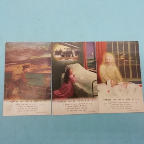 230A - 2 x Sets of  Bamforth WWI Song Postcards - 'Now the Day is Over' and 'Skylark'.