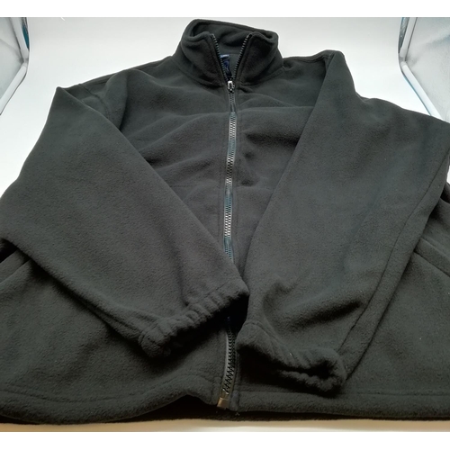 720 - 2 x Uneek Adult Black Zip Up Fleeces. Size 2XL.