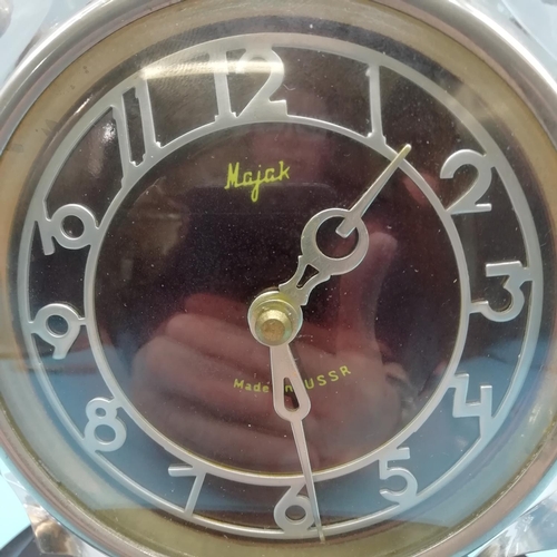 611 - Russian Mayak 8 Day Mantle Clock. Dated 1965 W/O.